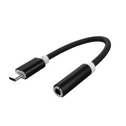 Адаптер 3,5mm - TYPE C METAL black