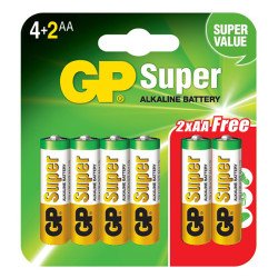 Аккумулятор SUPERALKALINE GP AA LR6 4+2szt
