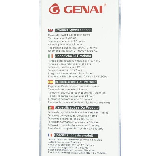 Беспроводная гарнитура BLUETOOTH GENAI 4.1 GN-B1