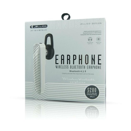 Беспроводная гарнитура BLUETOOTH JELLICO S200 white