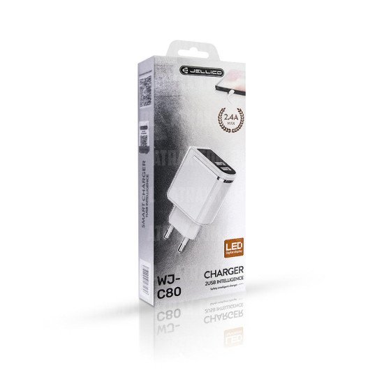 Зарядка JELLICO WJ-C80 2.4A LED whi