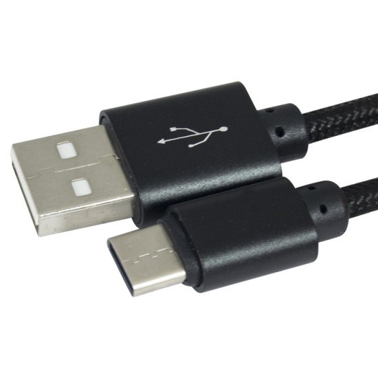 Зарядка SET ACURA 2xUSB+Кабель TYPE C METAL black
