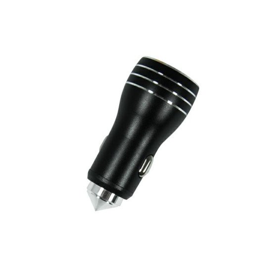 Зарядка SET ACURA 2xUSB+Кабель TYPE C METAL black