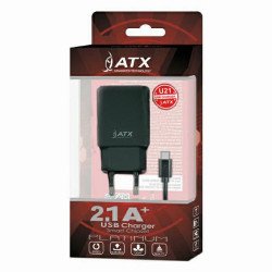 Зарядка SET U21 ATX 2,1A ŁAD.2xUSB+KAB TYP C bla