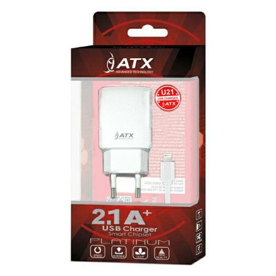 Зарядка SET U21 ATX 2,1A ŁAD.USB+Кабель iPhone white Зарядка SET U21 ATX 2,1A ŁAD.USB+Кабель iPhone white