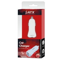 Зарядка в машину ATX 2xUSB 1A / 2,1A white