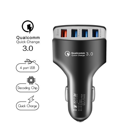 Зарядка в машину ATX 4xUSB QC3.0 7A black Зарядка в машину ATX 4xUSB QC3.0 7A black