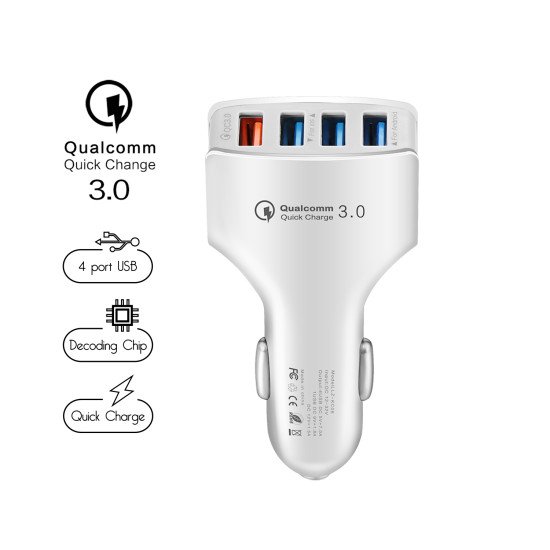 Зарядка в машину ATX 4xUSB QC3.0 7A white