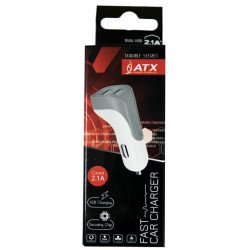 Зарядка в машину ATX MAX 2xUSB 2.1A gray