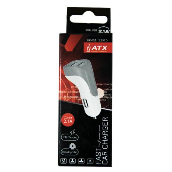 Зарядка в машину ATX MAX 2xUSB 2.1A gray