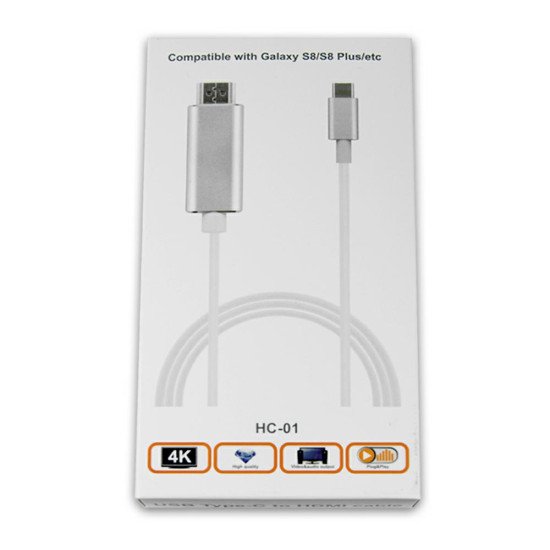 Кабель HDMI - TYPE C white
