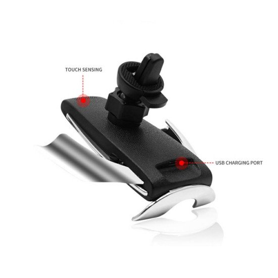 Крепление-зарядка в машину US QI-221 INDU/SENS AIR VENT ONLY black