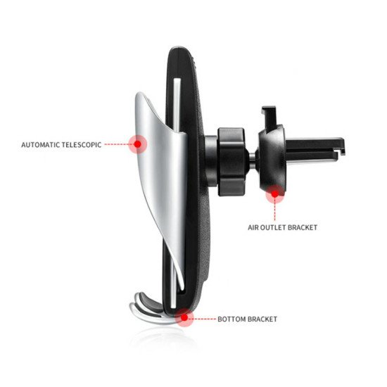 Крепление-зарядка в машину US QI-221 INDU/SENS AIR VENT ONLY black