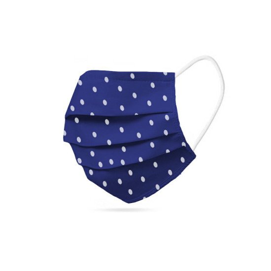 Маска для лица  CERTYFIKATE navy blue with white dots