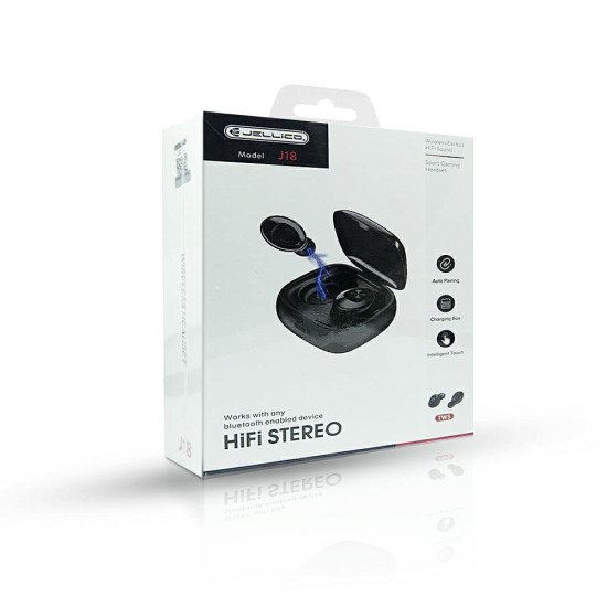 Наушники JELLICO BT HiFi STEREO J18 TWS black Наушники JELLICO BT HiFi STEREO J18 TWS black
