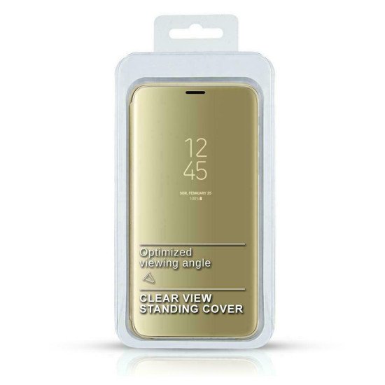 Чехол CLEAR VIEW COVER Samsung NOTE 10 LITE gold