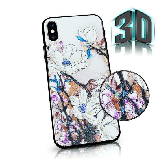 Чехол FLOWERS 3D Samsung A20S white