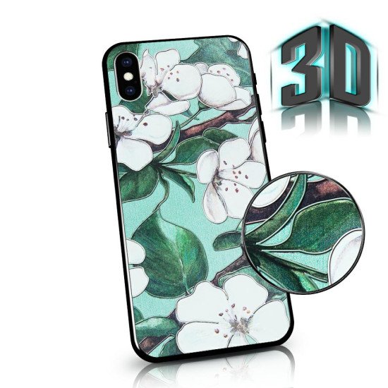 Чехол FLOWERS 3D Samsung A30/A20 green