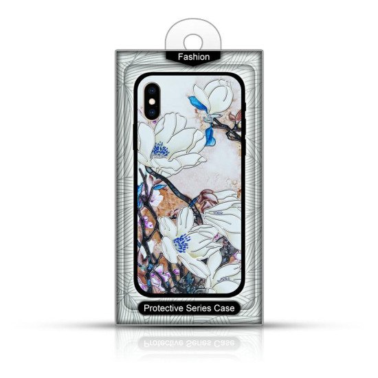 Чехол FLOWERS 3D Samsung S11/S20+ white